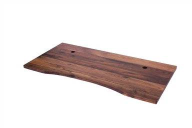 Deasc Oifige Glued Edge Walnut Black Barr